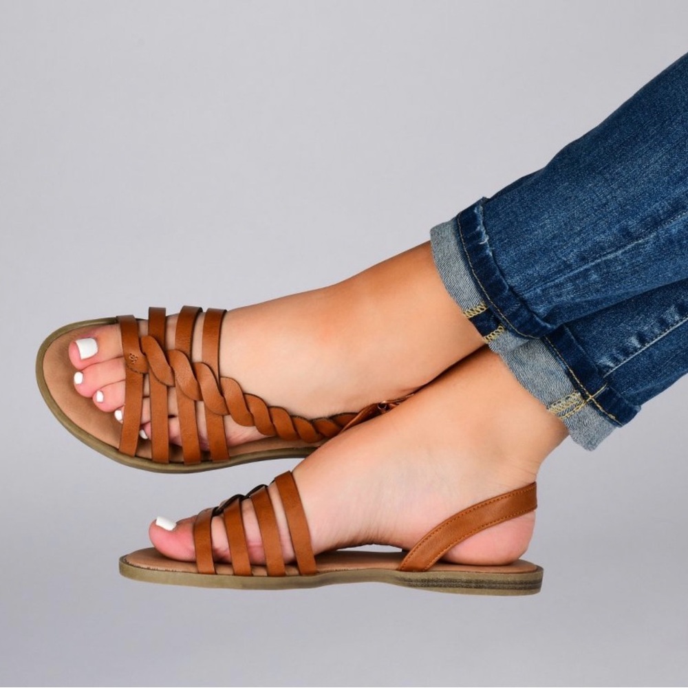 Women’s Braided Ankle Strap Flat Sandals